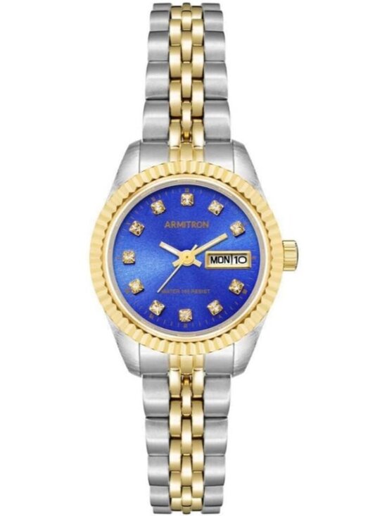 Armitron Accessories - Armitron Women's Gold Blue Genuine Crystal Accented Bracelet Round Luxury Watch